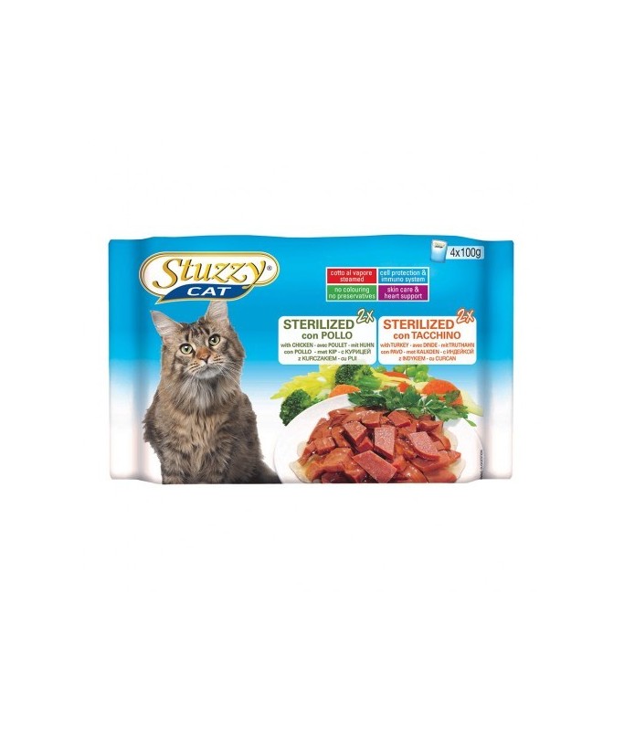 Stuzzy Cat Multipack Pouch Chicken With Turkey 4 x 100g (C2492)